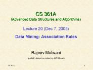 CS 361A Advanced Data Structures and Algorithms