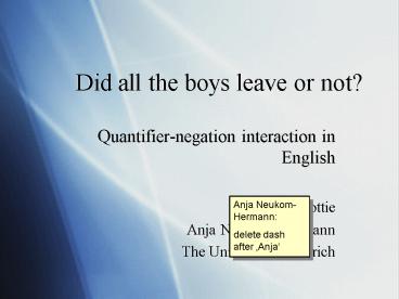 Did all the boys leave or not