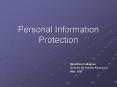 Personal Information Protection PowerPoint PPT Presentation