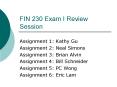 FIN 230 Exam I Review Session PowerPoint PPT Presentation