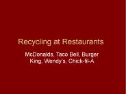 Recycling at Restaurants
