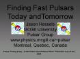 Finding Fast Pulsars Today andTomorrow PowerPoint PPT Presentation