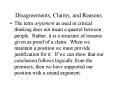 Disagreements, Claims, and Reasons PowerPoint PPT Presentation