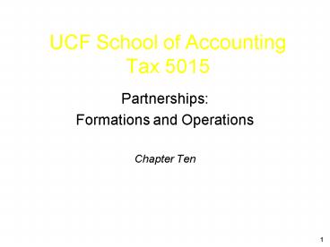 UCF School of Accounting Tax 5015