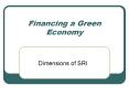 Financing a Green Economy PowerPoint PPT Presentation