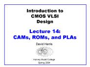 Introduction to CMOS VLSI Design Lecture 14: CAMs, ROMs, and PLAs