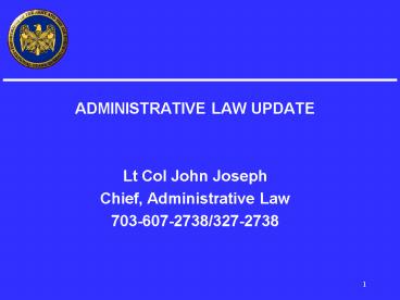 ADMINISTRATIVE LAW UPDATE