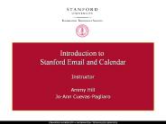 Introduction to Stanford Email and Calendar