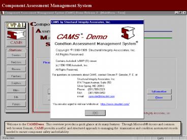 CAMSDemo Release 2 Slide Show