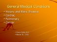 General Medical Conditions PowerPoint PPT Presentation