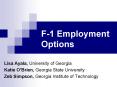 F1 Employment Options PowerPoint PPT Presentation
