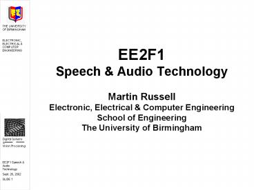 EE2F1 Speech