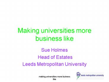 Making universities more business like