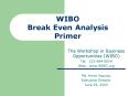 WIBO Break Even Analysis Primer PowerPoint PPT Presentation