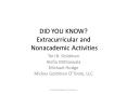 DID YOU KNOW Extracurricular and Nonacademic Activities PowerPoint PPT Presentation