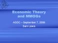 Economic Theory and MMOGs PowerPoint PPT Presentation