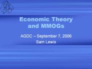 Economic Theory and MMOGs