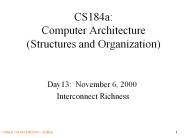 CS184a: Computer Architecture Structures and Organization