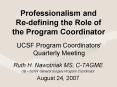 Professionalism and Redefining the Role of the Program Coordinator PowerPoint PPT Presentation