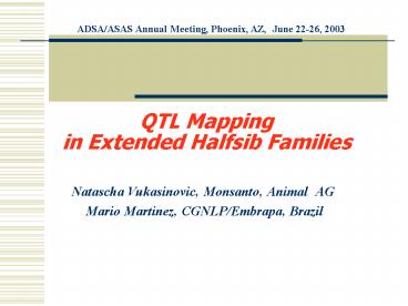QTL Mapping in Extended Halfsib Families
