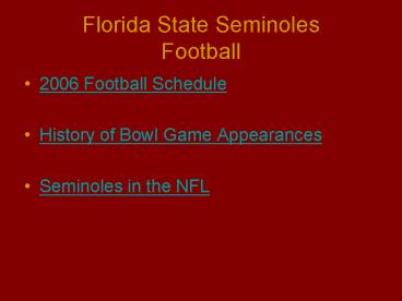 Florida State Seminoles Football