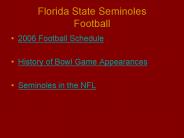 Florida State Seminoles Football