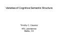Varieties of Cognitive Semantic Structure PowerPoint PPT Presentation
