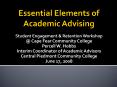 Essential Elements of Academic Advising PowerPoint PPT Presentation