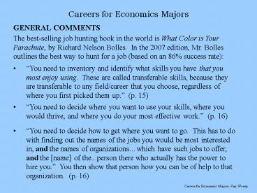 Careers for Economics Majors