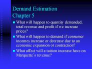 Demand Estimation Chapter 5