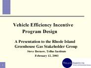 Vehicle Efficiency Incentive Program Design