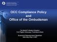 OCC Compliance Policy and Office of the Ombudsman PowerPoint PPT Presentation