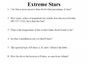 Extreme Stars