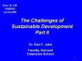 The Challenges of Sustainable Development Part II PowerPoint PPT Presentation
