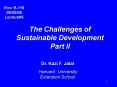 The Challenges of Sustainable Development Part II PowerPoint PPT Presentation