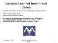 Lessons Learned from Fraud Cases PowerPoint PPT Presentation