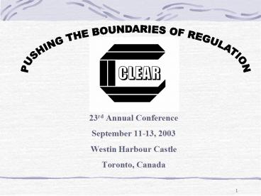 23rd Annual Conference