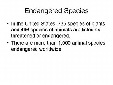 Endangered Species