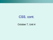 CSS, cont.