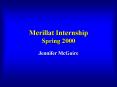 Merillat Internship Spring 2000 PowerPoint PPT Presentation