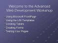 Welcome to the Advanced Web Development Workshop PowerPoint PPT Presentation