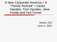 A New Corporate America A Family PortraitCasey Hayden, Tom Hayden, Jane Fonda and Ted Turner PowerPoint PPT Presentation