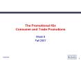 The Promotional Mix Consumer and Trade Promotions