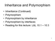 day = new Christmas(); 10. References and Inheritance ..