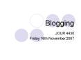 Blogging PowerPoint PPT Presentation