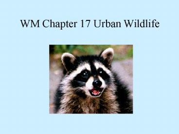 WM Chapter 17 Urban Wildlife