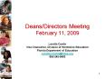 DeansDirectors Meeting PowerPoint PPT Presentation
