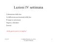 Lezioni IV settimana PowerPoint PPT Presentation