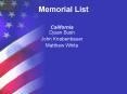 Memorial List PowerPoint PPT Presentation