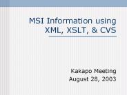 MSI Information using XML, XSLT,